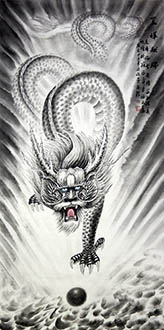 Chinese Dragon Painting,68cm x 136cm,wxy41212002-x