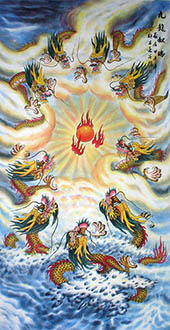 Chinese Dragon Painting,69cm x 138cm,wxy41212003-x