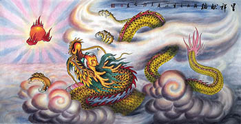 Chinese Dragon Painting,68cm x 136cm,wxy41212010-x
