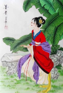 Chinese Dream of the Red Chamber Beauties & Figures Painting,30cm x 40cm,3336037-x