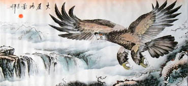 Chinese Eagle Painting,70cm x 165cm,4478003-x