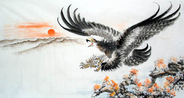 Chinese Eagle Painting,97cm x 180cm,4612001-x
