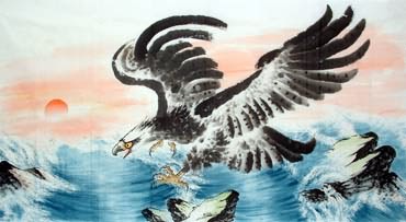 Chinese Eagle Painting,97cm x 180cm,4612003-x