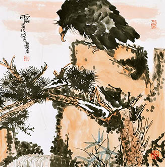 Chinese Eagle Painting,66cm x 66cm,zy41191008-x