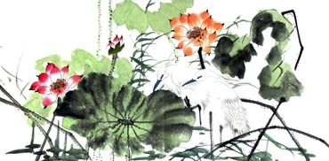 Chinese Egret Painting,50cm x 100cm,2317003-x