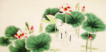 Chinese Egret Painting,66cm x 130cm,2340068-x