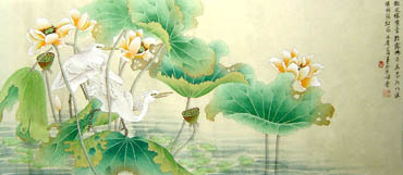 Chinese Egret Painting,50cm x 107cm,2414007-x