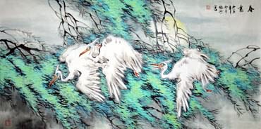 Chinese Egret Painting,66cm x 136cm,2438008-x
