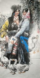 Chinese Ethnic Minority Painting,69cm x 138cm,3447121-x