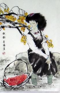Chinese Ethnic Minority Painting,69cm x 46cm,3812017-x