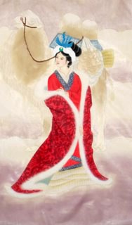 Chinese Famous Four Beauties Painting,69cm x 46cm,3336018-x