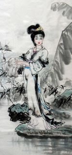 Chinese Famous Four Beauties Painting,56cm x 136cm,3336021-x
