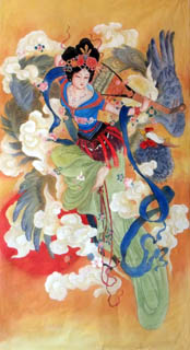 Chinese Flying Apsaras Painting,66cm x 136cm,3807008-x