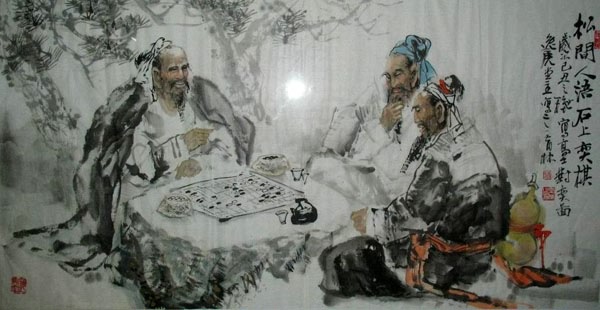 Gao Shi Play Chess Tea Song,69cm x 138cm(27〃 x 54〃),3447092-z