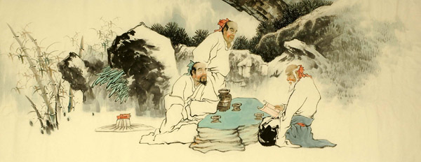 Gao Shi Play Chess Tea Song,70cm x 180cm(27〃 x 70〃),3686002-z