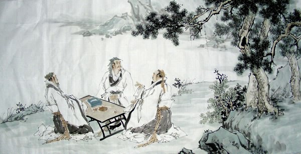 Gao Shi Play Chess Tea Song,66cm x 136cm(26〃 x 53〃),3725014-z