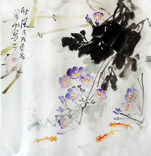 Chinese Goldfish Painting,50cm x 54cm,zjh21157018-x