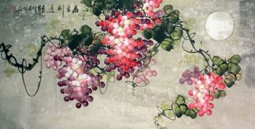 Chinese Grape Painting,66cm x 130cm,2317007-x