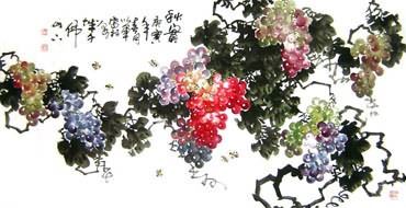 Chinese Grape Painting,66cm x 130cm,2552005-x