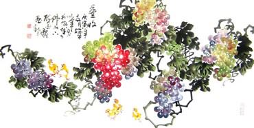 Chinese Grape Painting,66cm x 130cm,2552010-x