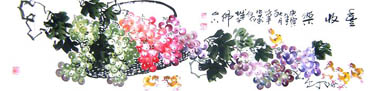 Chinese Grape Painting,33cm x 130cm,2552011-x