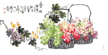 Chinese Grape Painting,66cm x 130cm,2552018-x