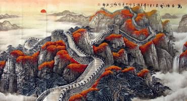 Chinese Great Wall Painting,97cm x 180cm,1026004-x