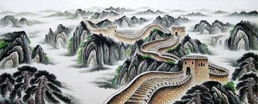Chinese Great Wall Painting,96cm x 240cm,1085023-x
