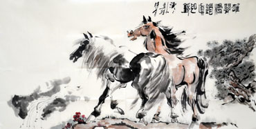 Chinese Horse Painting,66cm x 136cm,41093010-x