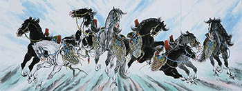 Chinese Horse Painting,70cm x 180cm,4671006-x