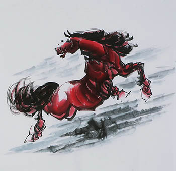 Chinese Horse Painting,68cm x 68cm,4671014-x