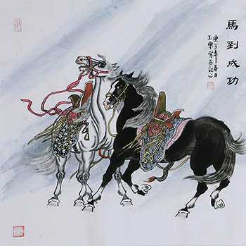 Chinese Horse Painting,68cm x 68cm,4671018-x