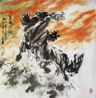 Chinese Horse Painting,68cm x 68cm,4695072-x