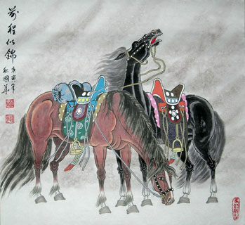 Chinese Horse Painting,50cm x 50cm,4720048-x