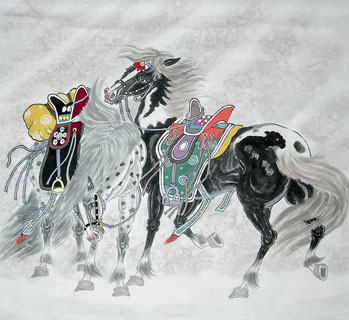 Chinese Horse Painting,50cm x 50cm,4720061-x