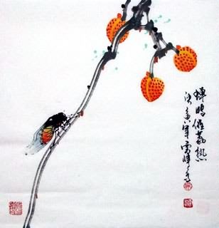 Chinese Insects Painting,40cm x 40cm,2408006-x