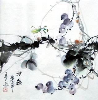 Chinese Insects Painting,33cm x 33cm,2572005-x