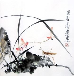 Chinese Insects Painting,33cm x 33cm,2572006-x