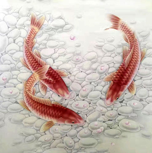 Koi Fish,66cm x 66cm(26〃 x 26〃),2011071-z