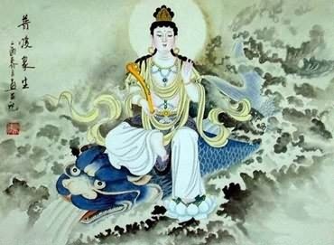 Chinese Kuan Yin Painting,40cm x 40cm,3757005-x