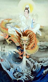 Chinese Kuan Yin Painting,48cm x 76cm,3757008-x
