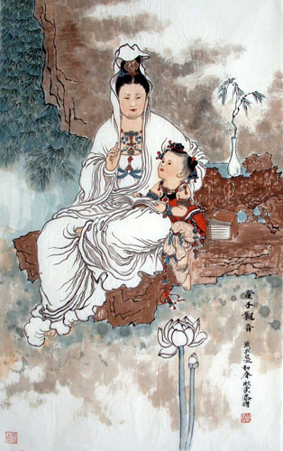 Kuan Yin,60cm x 97cm(23〃 x 38〃),3808002-z