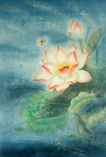 Chinese Lotus Painting,45cm x 65cm,2319011-x