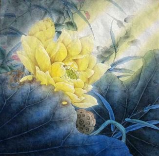 Chinese Lotus Painting,50cm x 50cm,2342013-x