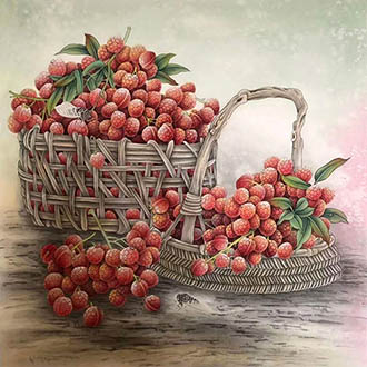 Chinese Lychee Painting,68cm x 68cm,2387031-x