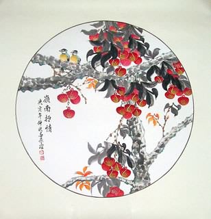 Chinese Lychee Painting,66cm x 66cm,2563001-x