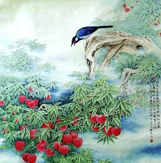 Chinese Lychee Painting,66cm x 66cm,2610005-x