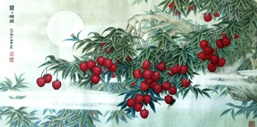 Chinese Lychee Painting,66cm x 136cm,2610012-x
