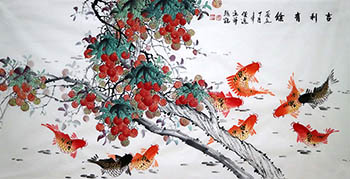 Chinese Lychee Painting,69cm x 138cm,ajy21228003-x