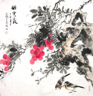 Chinese Lychee Painting,66cm x 66cm,dyc21099050-x